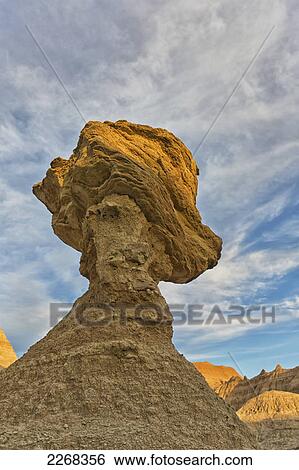 A large hoodoo balanced on a pedestal badlands national park; south dakota united states of america View Large Photo Image Stock Photograph - A large hoodoo balanced on a pedestal badlands national park; south dakota united states of america. Fotosearch