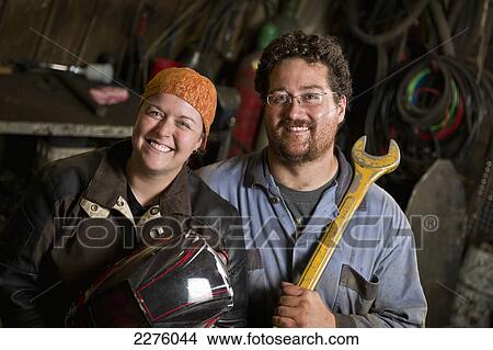 Picture - A mechanic and a welder; edmonton alberta canada. Fotosearch