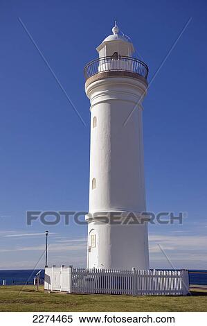 A white lighthouse against a blue sky; australia View Large Photo Image Stock Photography - A white lighthouse against a blue sky; australia. Fotosearch