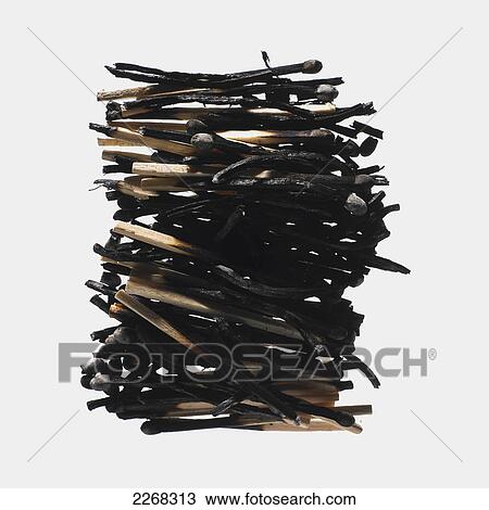 Stock Image - Burned matches in a pile. Fotosearch