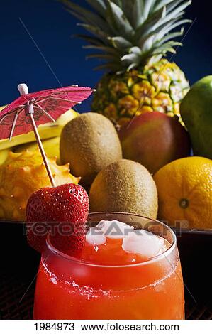Stock Image - Close-Up Of An Exotic Tropical Drink.. Fotosearch