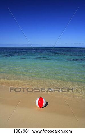 Colorful Beachball On The Shore Of A Tropical Beach. View Large Photo Image Stock Image - Colorful Beachball On The Shore Of A Tropical Beach.. Fotosearch