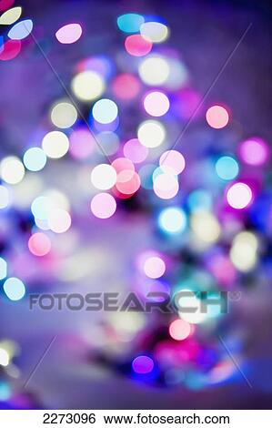 Stock Photograph - Impressionistic christmas lights; edmonton alberta canada. Fotosearch