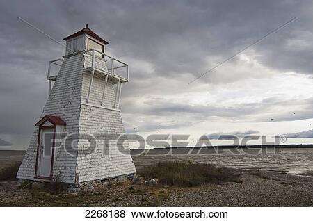 Stock Photo - Lighthouse on lake winnipeg; hecla island manitoba canada. Fotosearch