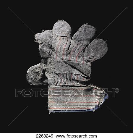 Old work glove on a black background View Large Photo Image Stock Photo - Old work glove on a black background. Fotosearch