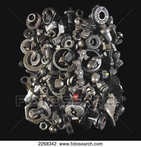 Pile of nuts and bolts on a black background View Large Photo Image Stock Image - Pile of nuts and bolts on a black background. Fotosearch