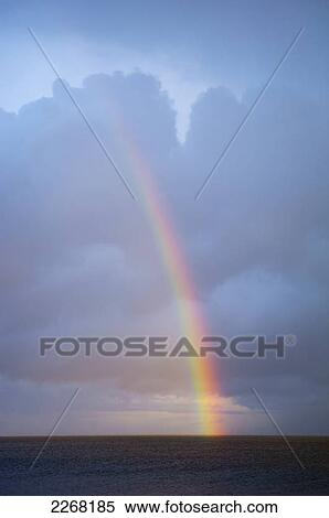 Stock Photography - Rainbow over lake winnipeg; hecla island manitoba canada. Fotosearch