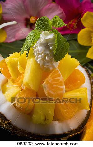Stock Image - Studio Shot Of A Tropical Fruit Salad.. Fotosearch