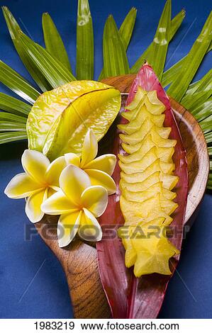 Studio Shot Of Starfruit, Whole And Cut Into Slices, With Flowers. View Large Photo Image Stock Photo - Studio Shot Of Starfruit, Whole And Cut Into Slices, With Flowers.. Fotosearch
