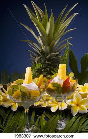 Studio Shot Of Tropical Fruit Salads. View Large Photo Image Stock Photo - Studio Shot Of Tropical Fruit Salads.. Fotosearch
