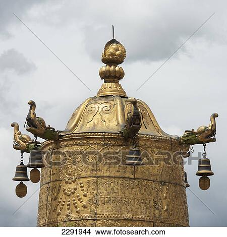 A gold structure at lokhang temple; Lhasa xizang china View Large Photo Image Picture - A gold structure at lokhang temple; Lhasa xizang china. Fotosearch