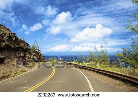 A road running along the coastline; Hawaii united states of america View Large Photo Image Stock Image - A road running along the coastline; Hawaii united states of america. Fotosearch