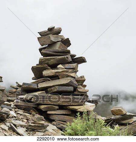 Stock Image - Cairn; Xizang china. Fotosearch