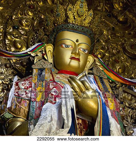 Gold statue with colourful decor in drepung monastery; Lhasa xizang china View Large Photo Image Stock Photography - Gold statue with colourful decor in drepung monastery; Lhasa xizang china. Fotosearch