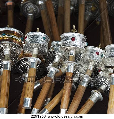 Stock Photograph - Ornate chinese items; Lhasa xizang china. Fotosearch