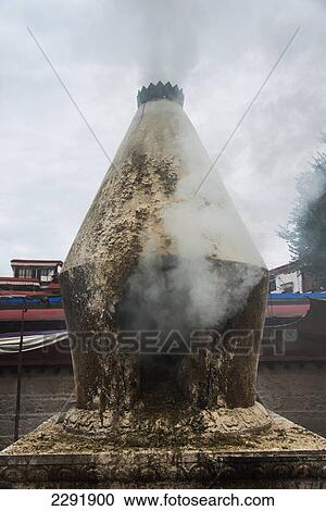 Steam coming from a stone structure; Lhasa xizang china View Large Photo Image Stock Image - Steam coming from a stone structure; Lhasa xizang china. Fotosearch