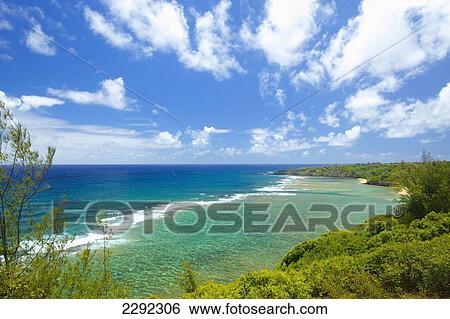 The pacific ocean along the coastline of an hawaiian island; Hawaii united states of america View Large Photo Image Stock Photograph - The pacific ocean along the coastline of an hawaiian island; Hawaii united states of america. Fotosearch