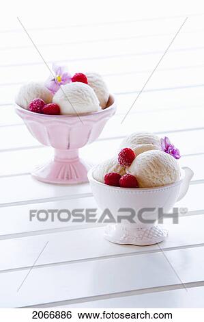 Stock Photograph - 2 Bowls Of Ice Cream. Fotosearch