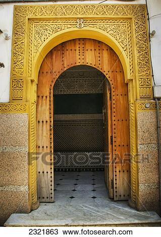 A Bright Yellow Painted Frame Above An Open Arched Doorway In Old Medina; Casablanca Morocco View Large Photo Image Stock Image - A Bright Yellow Painted Frame Above An Open Arched Doorway In Old Medina; Casablanca Morocco. Fotosearch