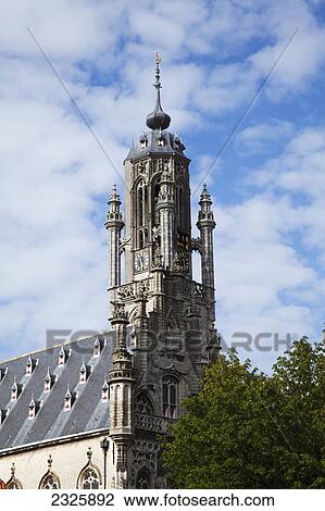 Stock Image - A cathedral; Middleburg zealand netherlands. Fotosearch