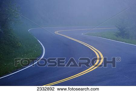 A curve in the road on a foggy morning in great smoky mountains national park; Tennessee united states of america View Large Photo Image Stock Image - A curve in the road on a foggy morning in great smoky mountains national park; Tennessee united states of america. Fotosearch