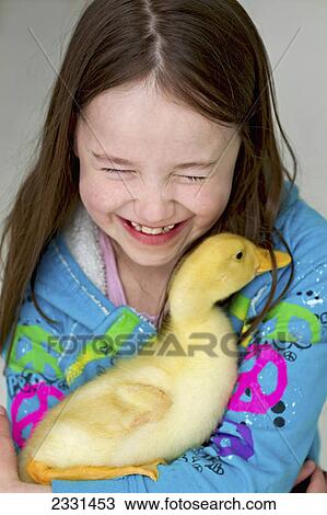 A little girl laughs holding a peking duck; Palmer alaska united states of america View Large Photo Image Stock Image - A little girl laughs holding a peking duck; Palmer alaska united states of america. Fotosearch