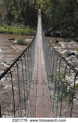 A Long Suspension Bridge Over A River In The Maasai Mara National Reserve; Maasai Mara Kenya View Large Photo Image Stock Photograph - A Long Suspension Bridge Over A River In The Maasai Mara National Reserve; Maasai Mara Kenya. Fotosearch