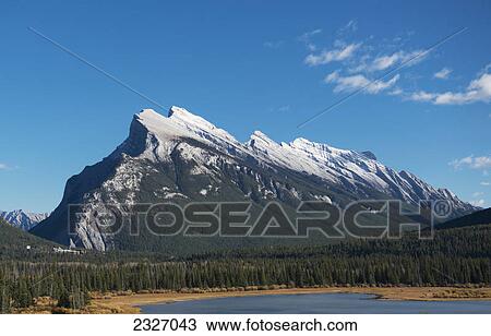 Stock Image - A rugged mountain in banff national park; Alberta canada. Fotosearch