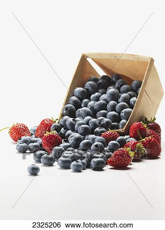 A tipped carton of blueberries and strawberries on a white background View Large Photo Image Stock Photograph - A tipped carton of blueberries and strawberries on a white background. Fotosearch