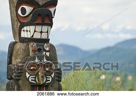 A Totem Pole Along The Malahat Drive Near Victoria, Bc View Large Photo Image Stock Photograph - A Totem Pole Along The Malahat Drive Near Victoria, Bc. Fotosearch