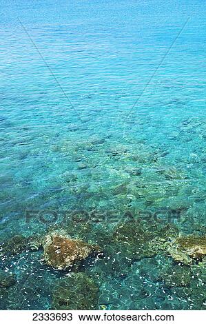 Stock Image - A view of La Perouse Bay with clear water and coral; Maui, Hawaii, United States of America. Fotosearch