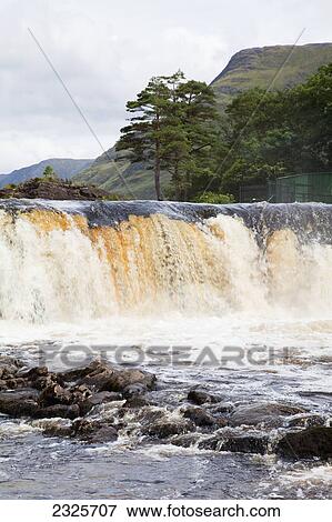 Stock Photo - Aasleagh waterfall; County mayo ireland. Fotosearch