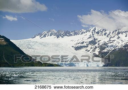 Stock Photography - Aialik Glacier Meets Aialik Bay Within The Kenai Fjords National Park Summer Southcentral Alaska. Fotosearch