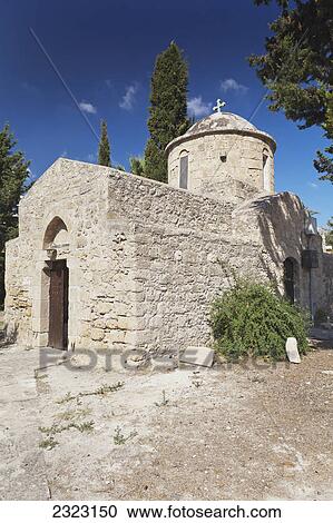 Stock Image - An old stone church building; Paphos cyprus. Fotosearch
