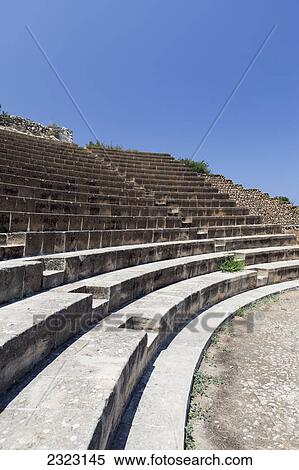 An outdoor amphitheatre against a blue sky; Soli cyprus View Large Photo Image Stock Photography - An outdoor amphitheatre against a blue sky; Soli cyprus. Fotosearch