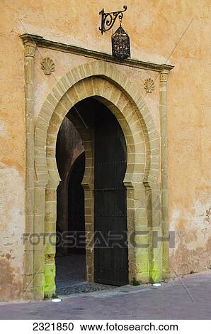 Arch Doorway Into A Building In Old Town; Rabat Morocco View Large Photo Image Stock Image - Arch Doorway Into A Building In Old Town; Rabat Morocco. Fotosearch