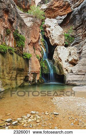 Arizona, Grand Canyon National Park, Elves Chasim Waterfall. View Large Photo Image Stock Image - Arizona, Grand Canyon National Park, Elves Chasim Waterfall.. Fotosearch