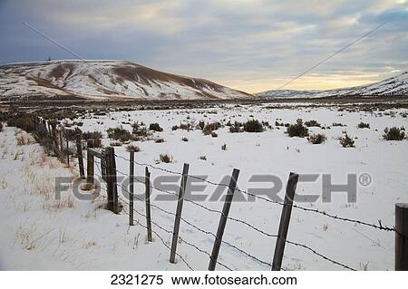 Barbed Fence On Snowy Wyoming Landscape; Wymoning United States Of America View Large Photo Image Stock Photography - Barbed Fence On Snowy Wyoming Landscape; Wymoning United States Of America. Fotosearch