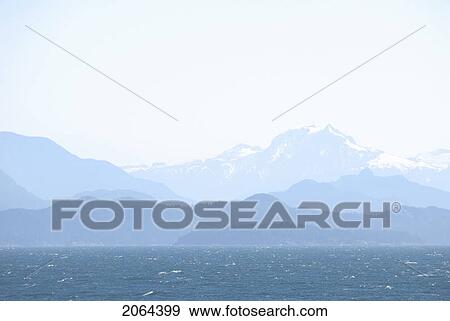 Bc's Coast Mountains As Seen From A Bc Ferry In The Strait Of Georgia View Large Photo Image Stock Photo - Bc's Coast Mountains As Seen From A Bc Ferry In The Strait Of Georgia. Fotosearch