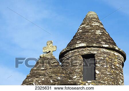 Belfry with conical roof of saint kevin's church; Glendalough county wicklow ireland View Large Photo Image Stock Image - Belfry with conical roof of saint kevin's church; Glendalough county wicklow ireland. Fotosearch