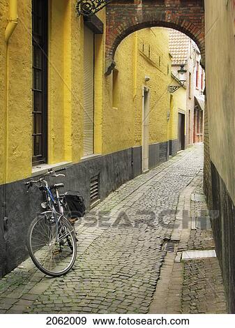 Bicycle, Ghent, Belgium View Large Photo Image Stock Photo - Bicycle, Ghent, Belgium. Fotosearch
