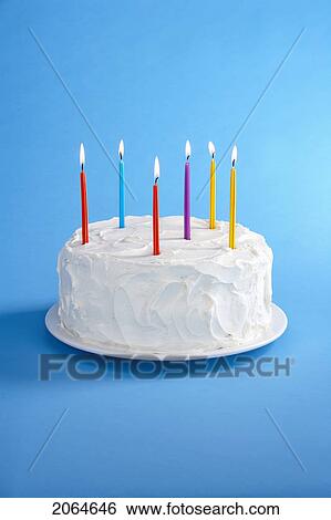 Stock Photograph - Birthday Cake With Candles. Fotosearch
