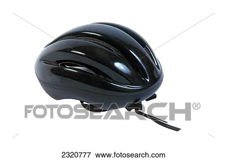 Stock Photo - Black Bicycle Helmet On A White Background. Fotosearch