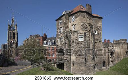 Stock Image - Black gate of newcastle castle; Newcastle tyne and wear england. Fotosearch