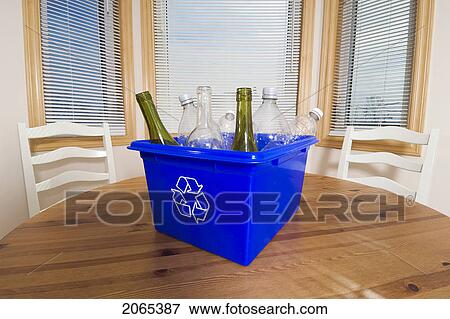 Stock Photo - Blue Box Recycling.. Fotosearch