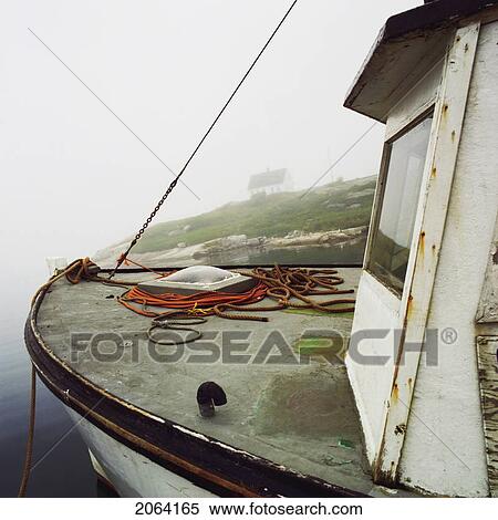Stock Photography - Bow Of A Fishing Boat, Peggy's Cove, Nova Scotia.. Fotosearch