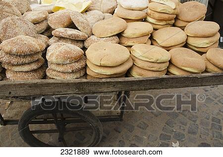 Bread For Sale On A Cart; Casablanca Morocco View Large Photo Image Stock Photo - Bread For Sale On A Cart; Casablanca Morocco. Fotosearch