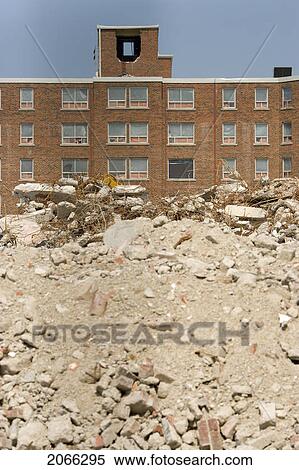 Stock Photography - Building Demolition; Canada, Ontario, Toronto. Fotosearch