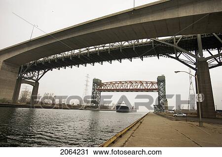 Stock Image - Bulk Carrier Entering The Burlington Canal. Fotosearch