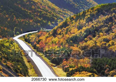 Cabot Trail Winds Through Autumn Colors In Cape Breton Highlands National Park. View Large Photo Image Stock Image - Cabot Trail Winds Through Autumn Colors In Cape Breton Highlands National Park.. Fotosearch